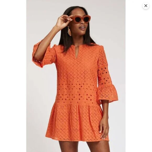 Tyler Boe Dresses & Skirts - NWT Tyler Boe Ingrid Eyelet Skimmer Orange Dress